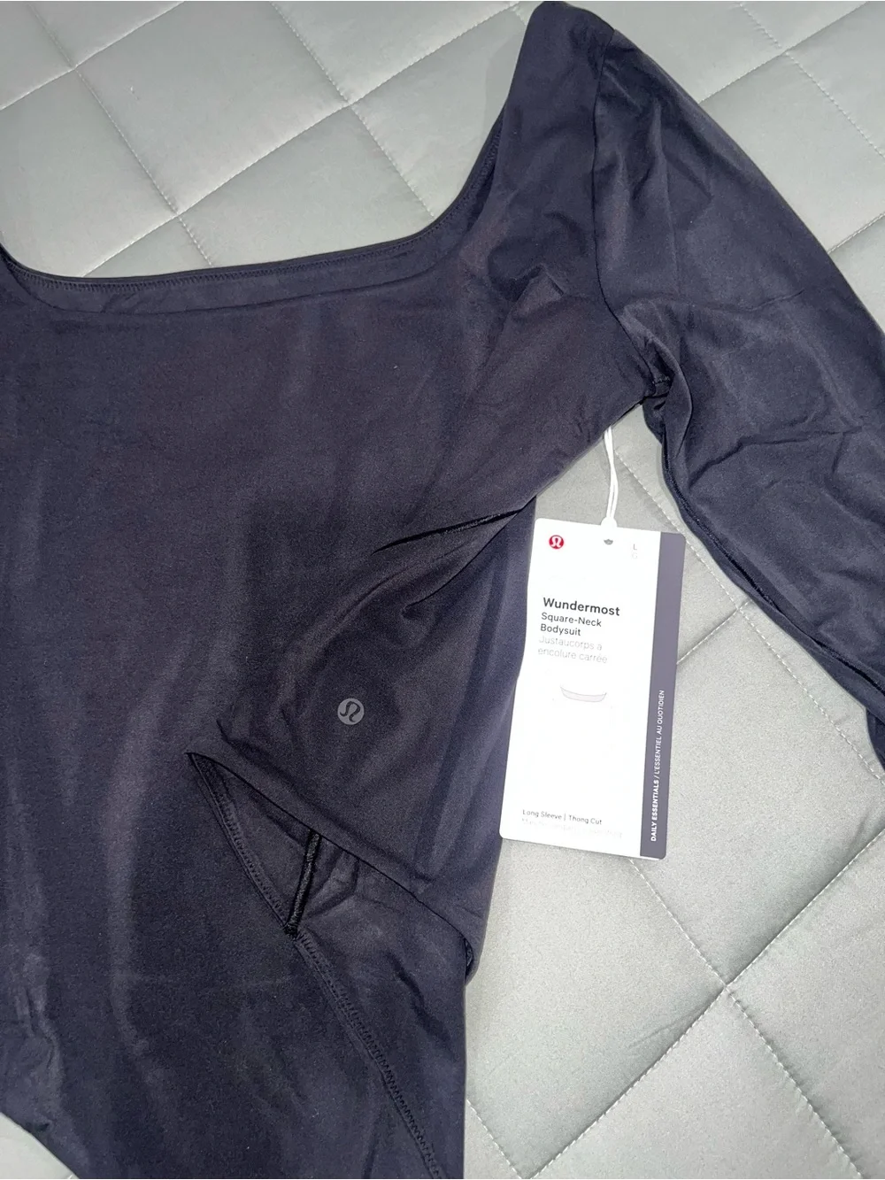 lululemon Wundermost Ultra-Soft Nulu Square-Neck Long-Sleeve Bodysuit in Black